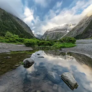 Landscape Photography NZ Prints: Perfect reflection at Monkey Creek, Fiordland region, South Island, New Zealand