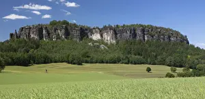 Eastern Germany Nature Prints: Pfaffenstein low table mountain, Elbe Sandstone Mountains, Saxony, Germany, Europe