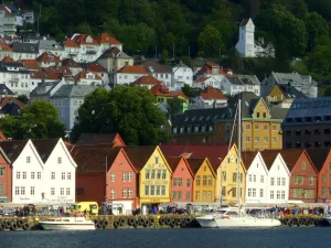 Prints of The city of Bergen was founded in 1070. In 1360 a Kontor of the Hanseatic League was established there, and as the town developed into an important trading centre, the wharfs were improved Norway Prints: Bryggen, Bergen, Norway Print (UNESCO World Heritage 1979)