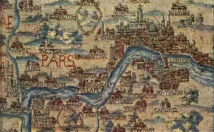 17th Century London Tapestry Map Print