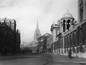 Oxford City Print circa 1910: High Street Scene