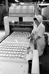 Female Factory Worker Prints: Baking Biscuits