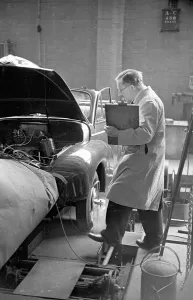Vintage Car Manufacturing Process Prints: Cooling Test
