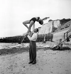 Square Format Black And White Photography Prints: Dancing On The Beach