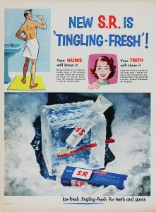 Vintage Toothpaste Ads Prints: Gibbs S.R. Toothpaste