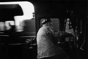 Black And White Train Images Prints: Engine Driver