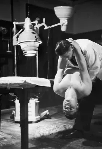 Metaphysician Stretches British Boxer's Spine Print 1951