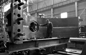 Black And White Factory Scene Prints: Massive Machine