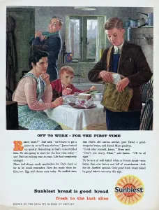 Vintage Family Moments Prints: Off To Work - For The First Time