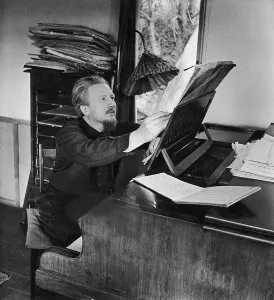 British Composers Prints: Rubbra Composing