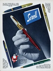 Vintage Office Supplies Prints: Scroll Pens