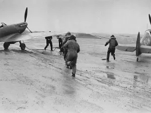 Black And White War Photo Prints: Spitfire Scramble