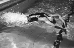Black And White Sport Photos Prints: Back Stroke Turn