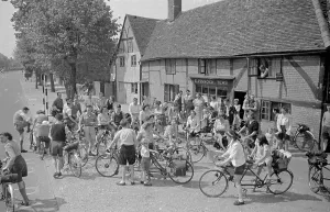 Black And White Village Scene Prints: Tea Break