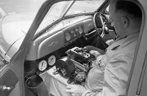 Vintage Car Manufacturing Process Prints: Test Driver