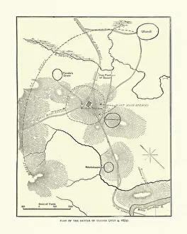 Plan of the Battle of Ulundi, 1879, Anglo-Zulu war Plan of the Battle of Ulundi, 1879, Anglo-Zulu war