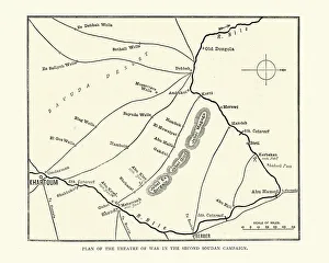 Plan of the theatre of war, Second sudan campaign, Mahdist War 19th Century Plan of the theatre of war, Second sudan campaign, Mahdist War 19th Century