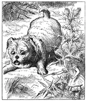 Playing with a big dog - Alice in Wonderland 1897 Playing with a big dog - Alice in Wonderland 1897