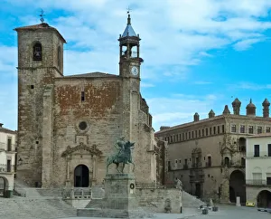 Plaza Mayor and cathedral in Trujillo, Spain Plaza Mayor and cathedral in Trujillo, Spain