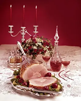Fine Dining Still Life Prints: Portrait Of A Cooked Ham