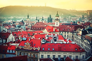 Prague Czech Republic sunset cityscape from above Prague Czech Republic sunset cityscape from above