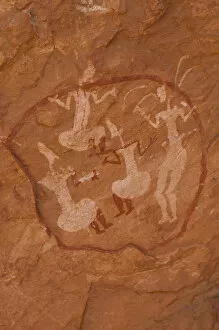 Related Images Collection: Prehistoric Petroglyphs in libian sahara desert