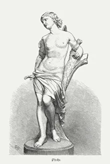Psyche, Greek goddess of the soul, wood engraving, published 1879 Psyche, Greek goddess of the soul, wood engraving, published 1879