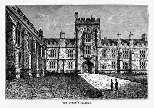 Queenas College, Cork, County Cork, Ireland Victorian Engraving, 1840 Queenas College, Cork, County Cork, Ireland Victorian Engraving, 1840