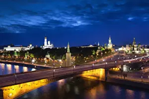 Moscow Oblast Landmarks Prints: Red Square, elevated view of Kremlin