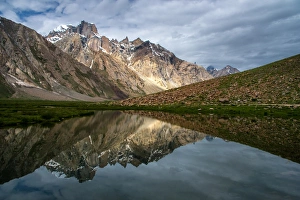 The reflection of mountain range, Zanskar Valley The reflection of mountain range, Zanskar Valley