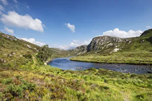 The rich in fish Laxford river is fed by Loch Stack and flows into Loch Laxford, Sutherland, Scotland, United Kingdom The rich in fish Laxford river is fed by Loch Stack and flows into Loch Laxford, Sutherland, Scotland, United Kingdom