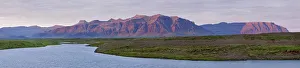 River and mountains in the evening light, Snaefellsnes, Snaefellsness, Iceland, Europe River and mountains in the evening light, Snaefellsnes, Snaefellsness, Iceland, Europe