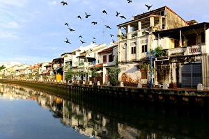 Along the river in the town of Melaka, Malaysia Along the river in the town of Melaka, Malaysia