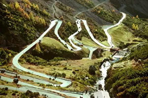 The road to Stelvio mountain pass, Lombardy Italy The road to Stelvio mountain pass, Lombardy Italy