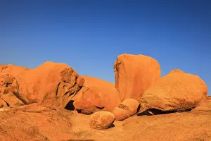 Namibia Rock Formations Prints: Rock formations in the evening light around the Spitzkoppe, Namibia