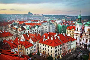 Rooftop view Prague Castle Czech Republic sunset Rooftop view Prague Castle Czech Republic sunset