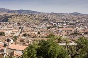 Prints of Rooftops of city of Sucre, Oropeza Province, Chuquisaca Department, Bolivia Images Dated 2007 July: Sucre Rooftops Print, Bolivia