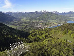 Rottach-Egern and lake Tegernsee, Tegernsee valley, view as seen from Riederstein Rottach-Egern and lake Tegernsee, Tegernsee valley, view as seen from Riederstein
