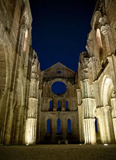 Ruins of the Abbey of San Galgano at night Ruins of the Abbey of San Galgano at night