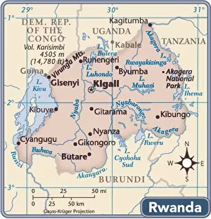 Maps Collection: Rwanda country map