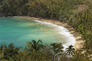 Sandy beach, Parlatuvier Bay, Tobago, Trinidad and Tobago Sandy beach, Parlatuvier Bay, Tobago, Trinidad and Tobago