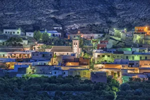 Santa Fe de Mondujar at dusk, Almeria, Andalucia, Spain Santa Fe de Mondujar at dusk, Almeria, Andalucia, Spain
