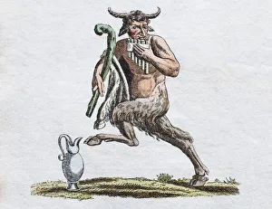 Satyr, handcoloured copper engraving from Friedrich Justin Bertuch Picture book for Satyr, handcoloured copper engraving from Friedrich Justin Bertuch Picture book for