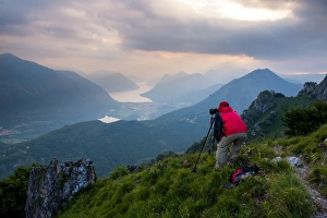 Scenic view of Lake Lugano and Lake Piano Scenic view of Lake Lugano and Lake Piano