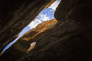 Scenic view looking straight up from Wolfberg Cracks, Cederberg Wilderness Area Scenic view looking straight up from Wolfberg Cracks, Cederberg Wilderness Area