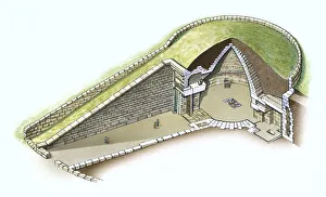 Sectioned view of Treasury of Atreus at Mycenae, Greece Sectioned view of Treasury of Atreus at Mycenae, Greece