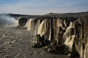 Selfoss waterfall on the Joekulsa a Fjoellum river, Norourland eystra Selfoss waterfall on the Joekulsa a Fjoellum river, Norourland eystra