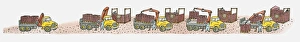 Sequence of illustrations of cargo containers on top of Sequence of illustrations of cargo containers on top of