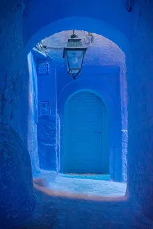 Shades of Blue architecture abstract background, Blue City Chefchaouen, Morocco Shades of Blue architecture abstract background, Blue City Chefchaouen, Morocco