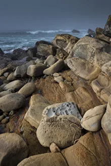 Shoreline landscape of rocks and ocean at Salt Point State Park, California, USA Shoreline landscape of rocks and ocean at Salt Point State Park, California, USA